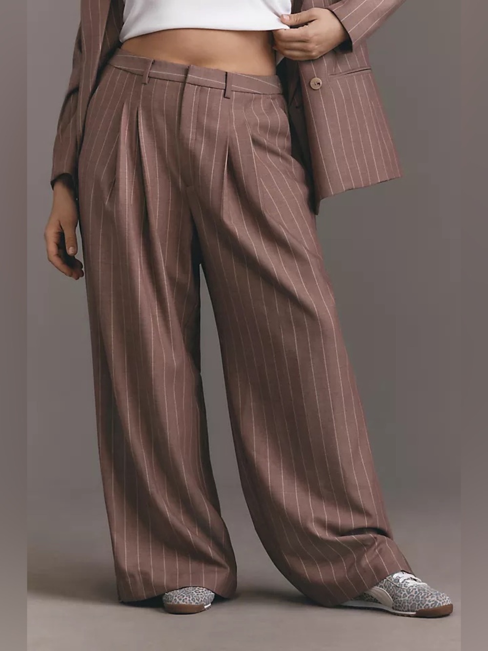 The Avery Pleated Wide-Leg Trousers by Maeve Medium